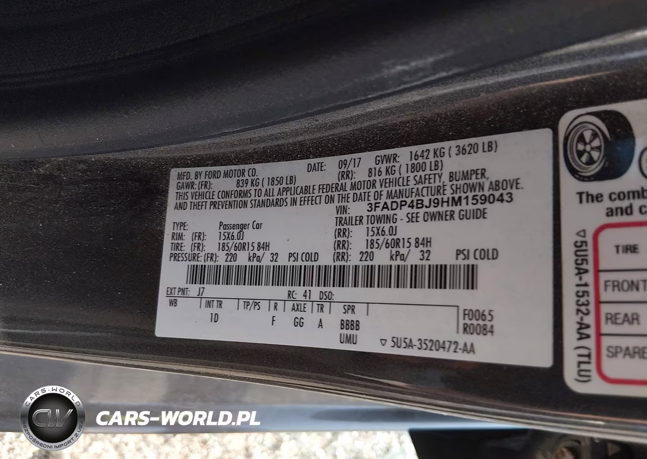 2017 Ford Fiesta Se VIN:3FADP4BJ9HM159043 - 9