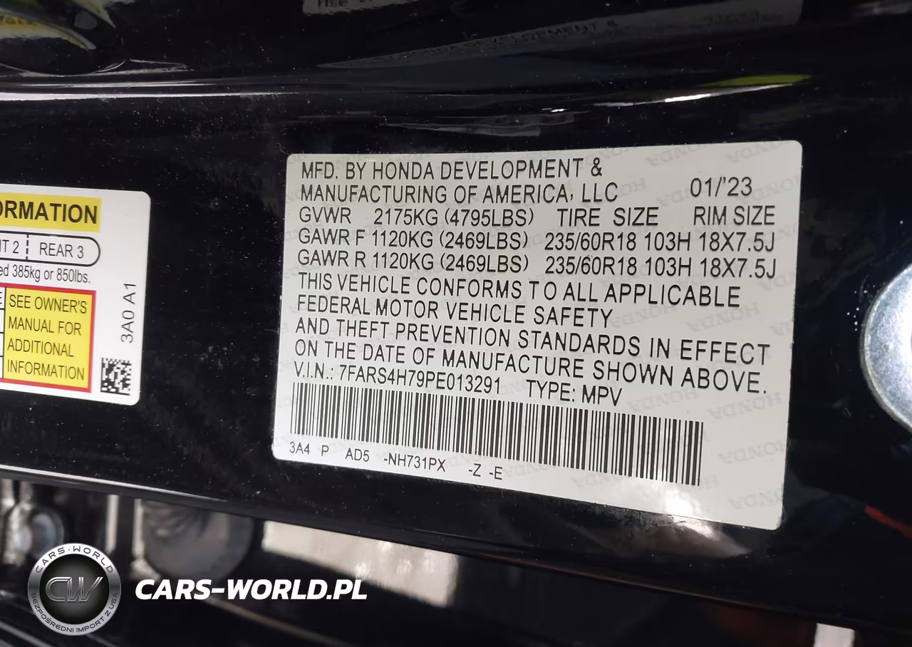 2023 Honda Cr-V Ex-L Awd VIN:7FARS4H73PE011973 - 9