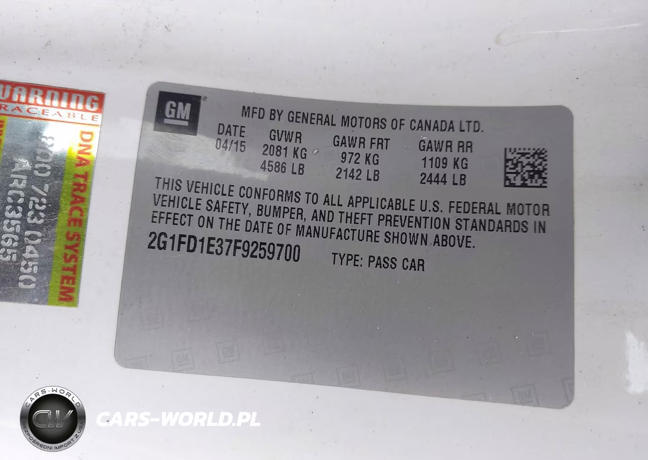 2015 Chevrolet Camaro 1Lt VIN:2G1FD1E37F9259700 - 9
