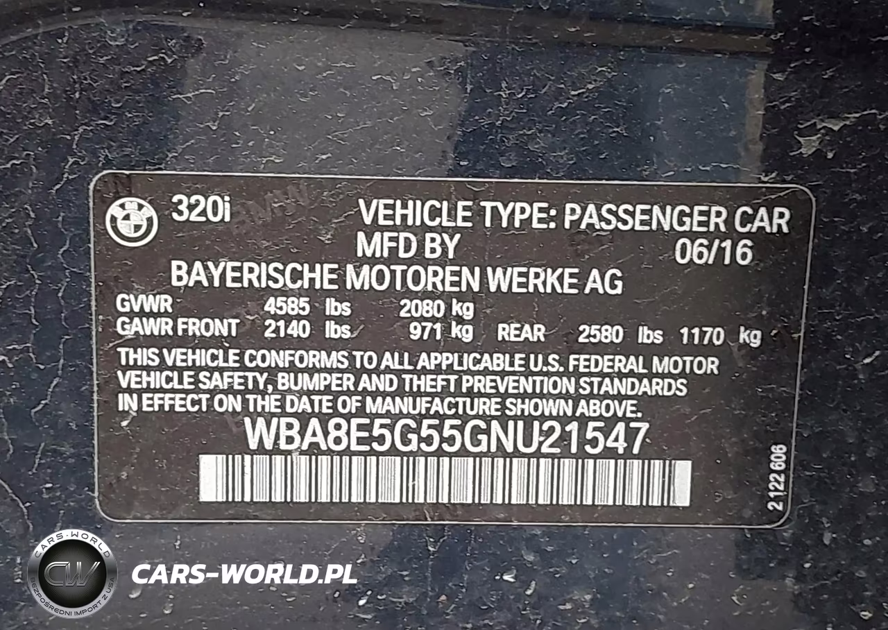 2016 BMW 320I xDrive VIN:WBA8E5G55GNU21547 - 9