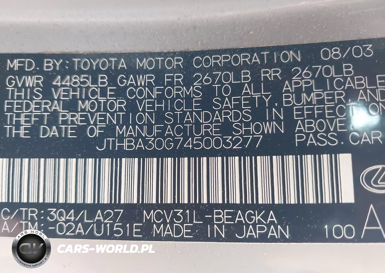 2004 Lexus Es 330 VIN:JTHBA30G745003277 - 9