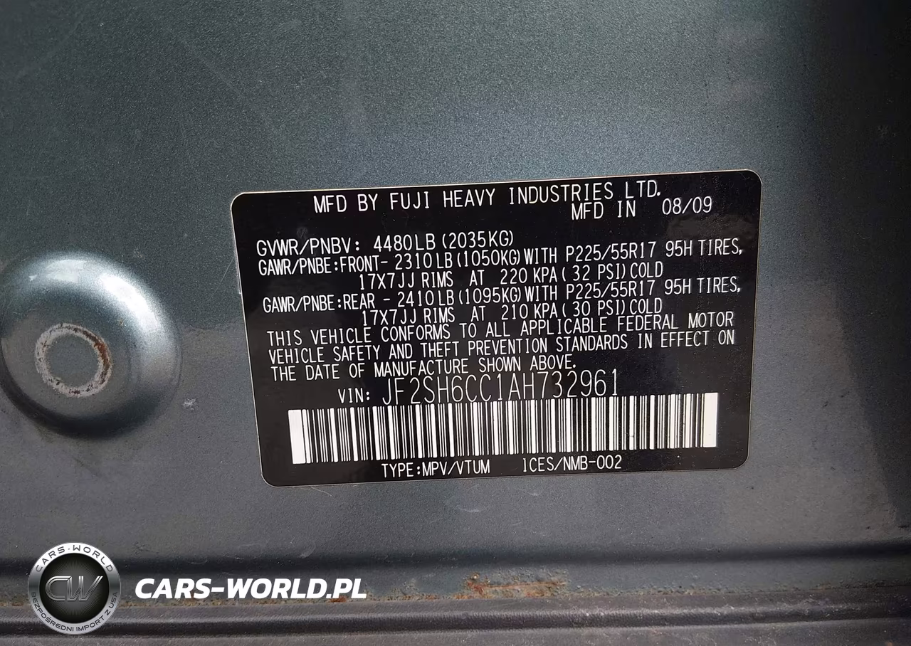 2010 Subaru Forester 2.5X Premium VIN:JF2SH6CC1AH732961 - 9