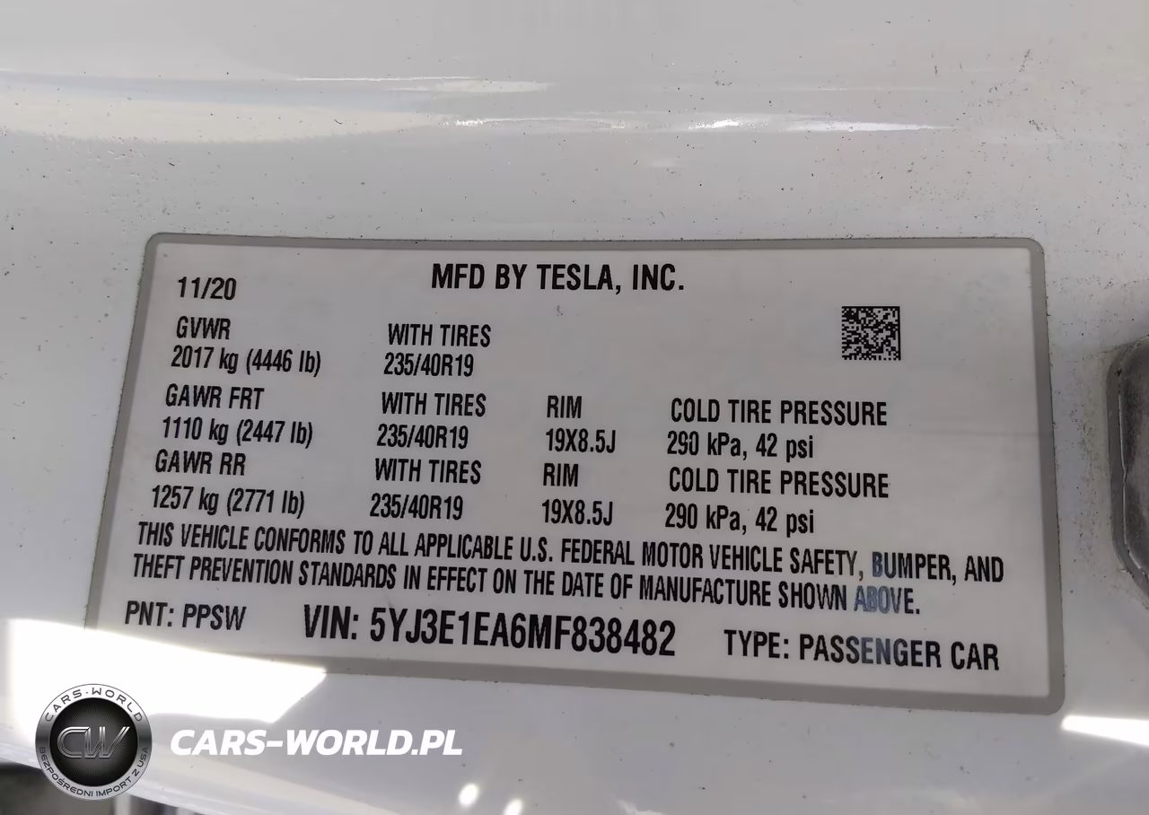 2021 Tesla Model 3 Standard Range Plus Rear-Wheel Drive VIN:5YJ3E1EA6MF838482 - 9
