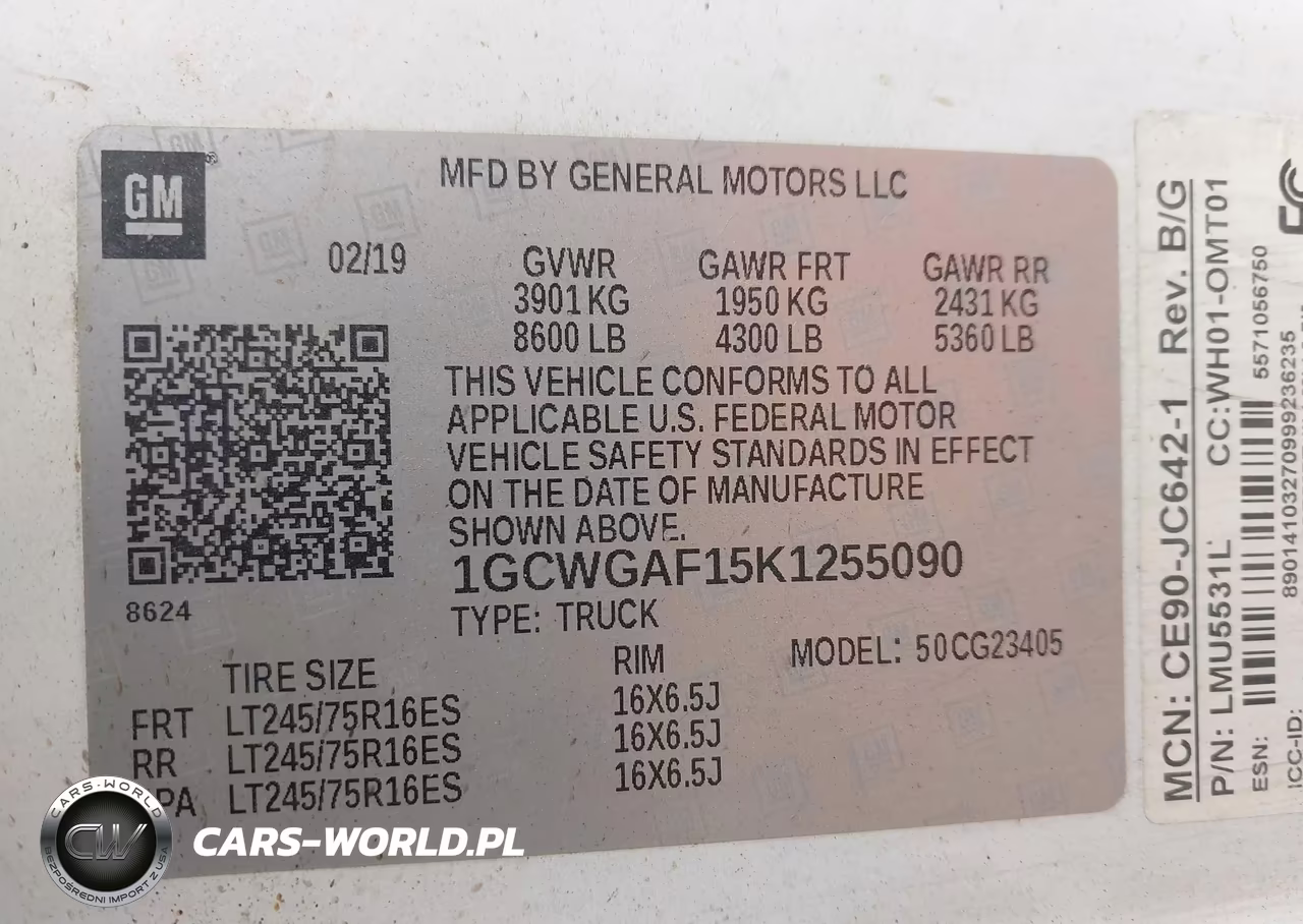 2019 Chevrolet Express 2500 Work Van VIN:1GCWGAF15K1255090 - 9