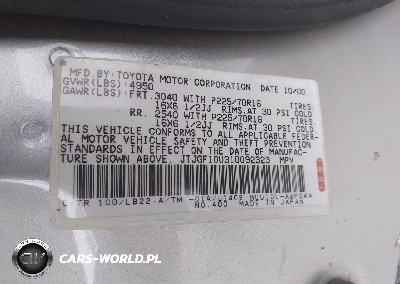 2001 Lexus Rx 300 VIN:JTJGF10U310092323 - 9