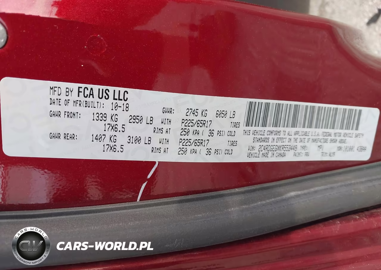 2019 Dodge Grand Caravan Gt VIN:2C4RDGEGXKR553449 - 9