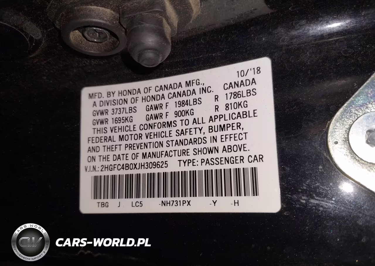 2018 Honda Civic Lx-P VIN:2HGFC4B0XJH309625 - 9