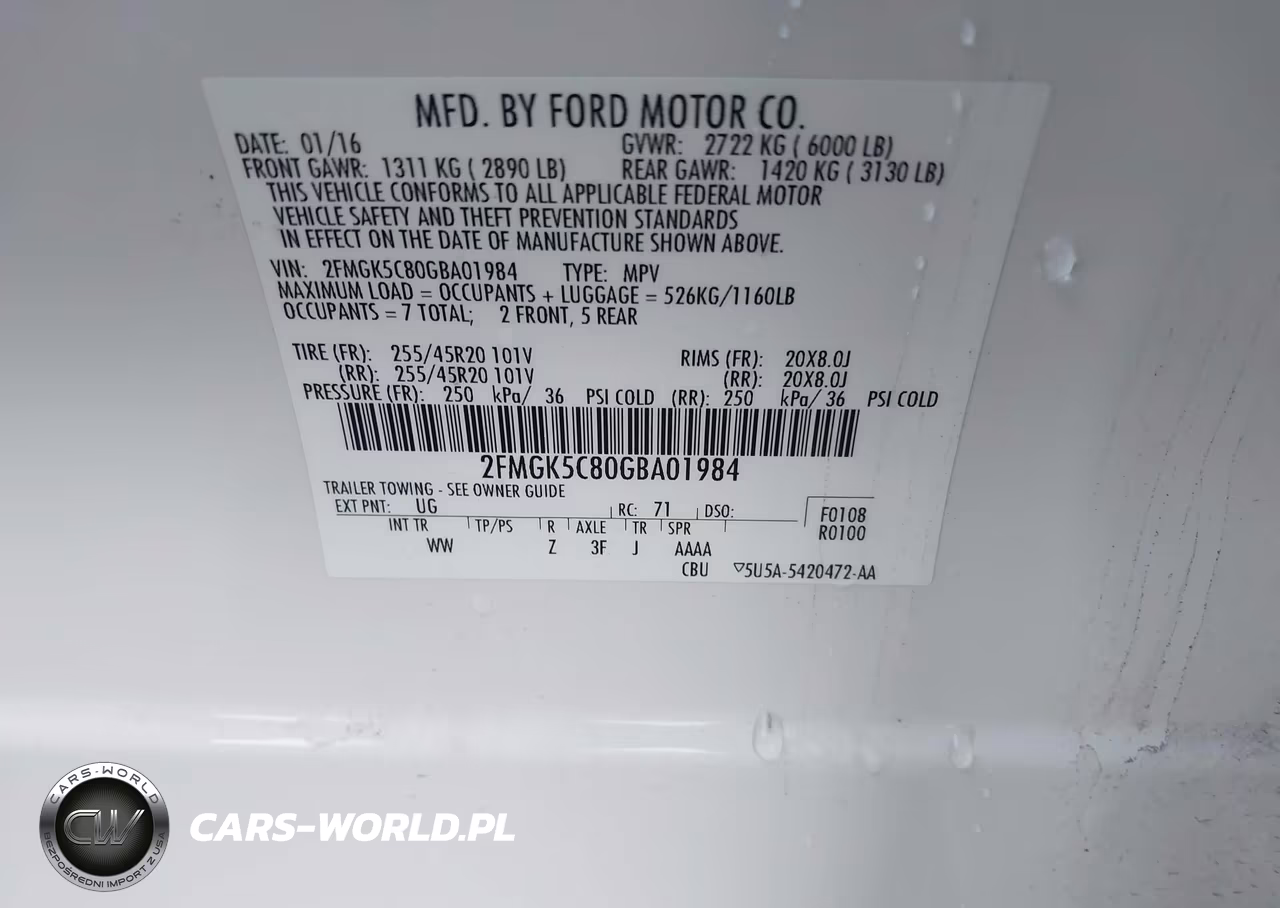 2016 Ford Flex Sel VIN:2FMGK5C80GBA01984 - 9