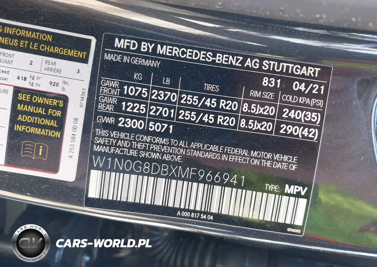 2021 Mercedes-Benz Glc 300 Suv VIN:W1N0G8DBXMF966941 - 9