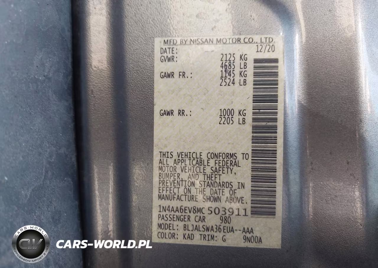 2021 Nissan Maxima Sr Xtronic Cvt VIN:1N4AA6EV8MC503911 - 9