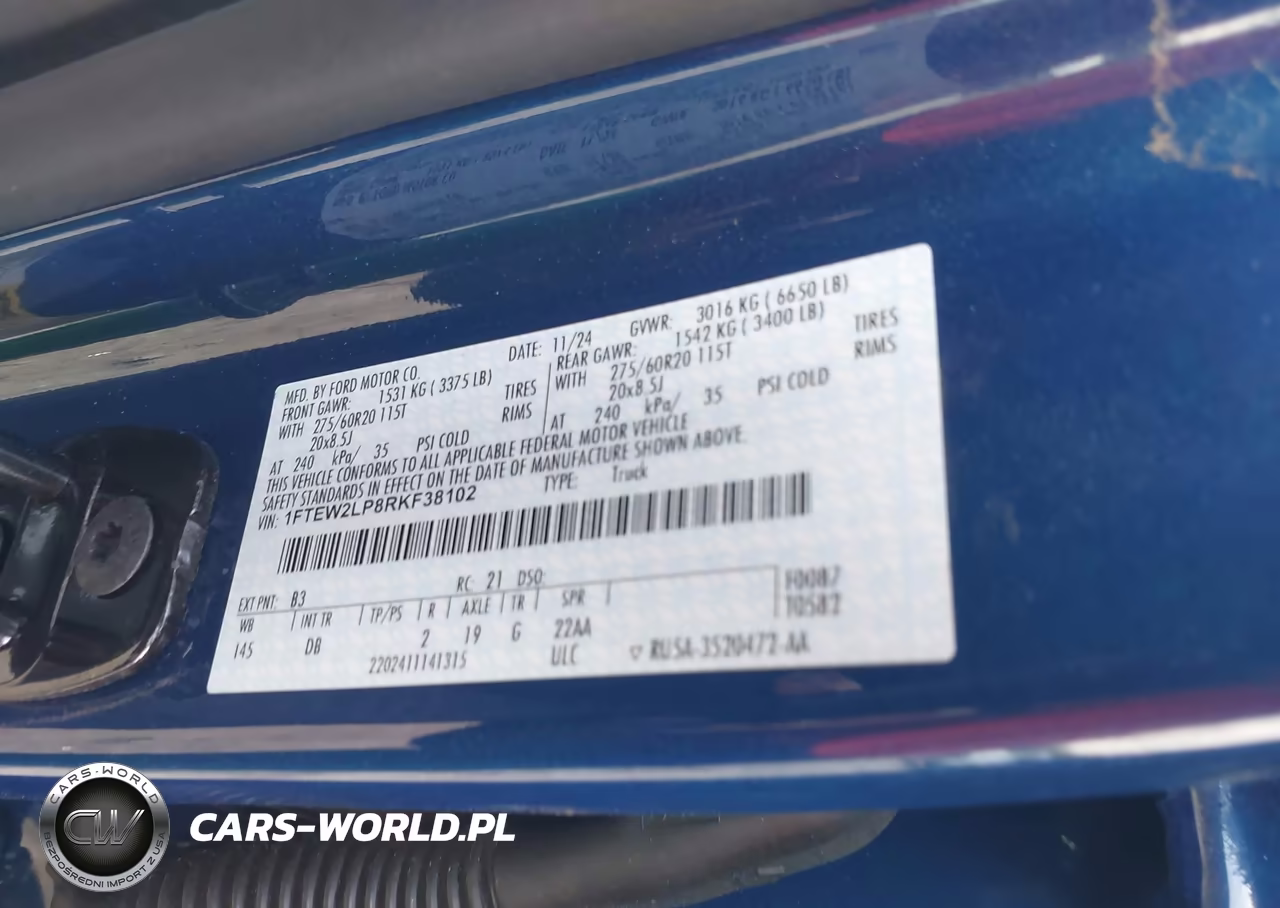 2024 Ford F-150 Stx VIN:1FTEW2LP8RKF38102 - 9