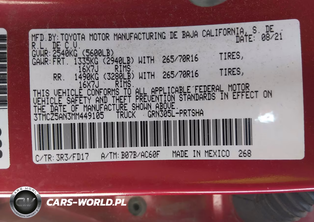 2021 Toyota Tacoma Trd Off-Road VIN:3TMCZ5AN3MM449105 - 9