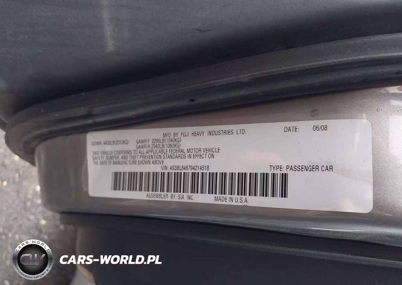 2009 Subaru Legacy 3.0R VIN:4S3BL846794214518 - 9