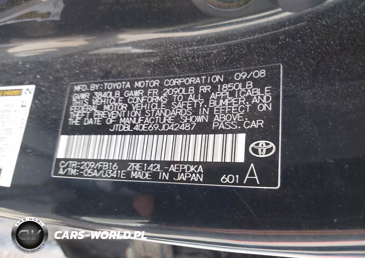 2009 Toyota Corolla Le VIN:JTDBL40E69J042487 - 9