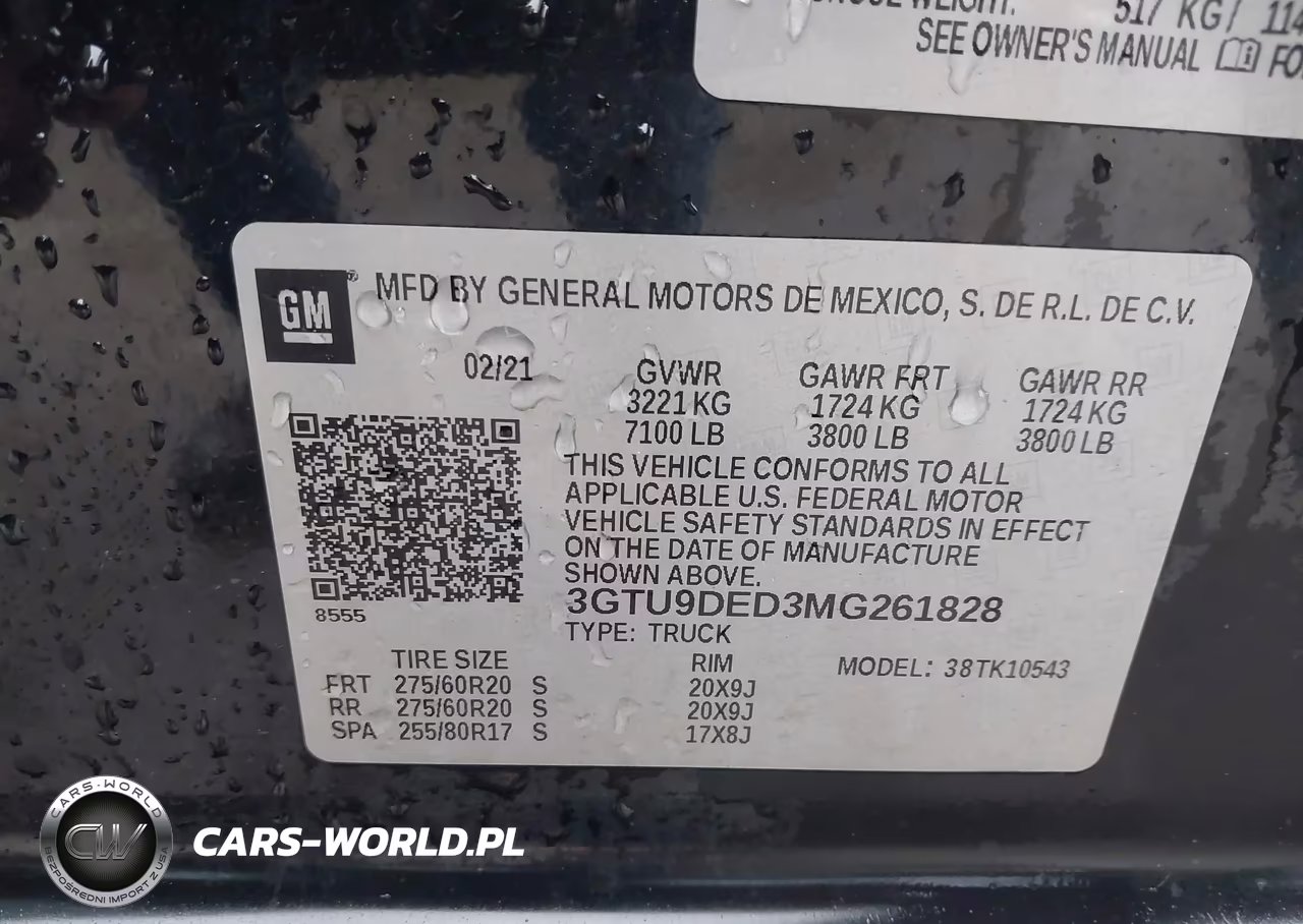 2021 GMC Sierra 1500 VIN:3GTU9DED3MG261828 - 9