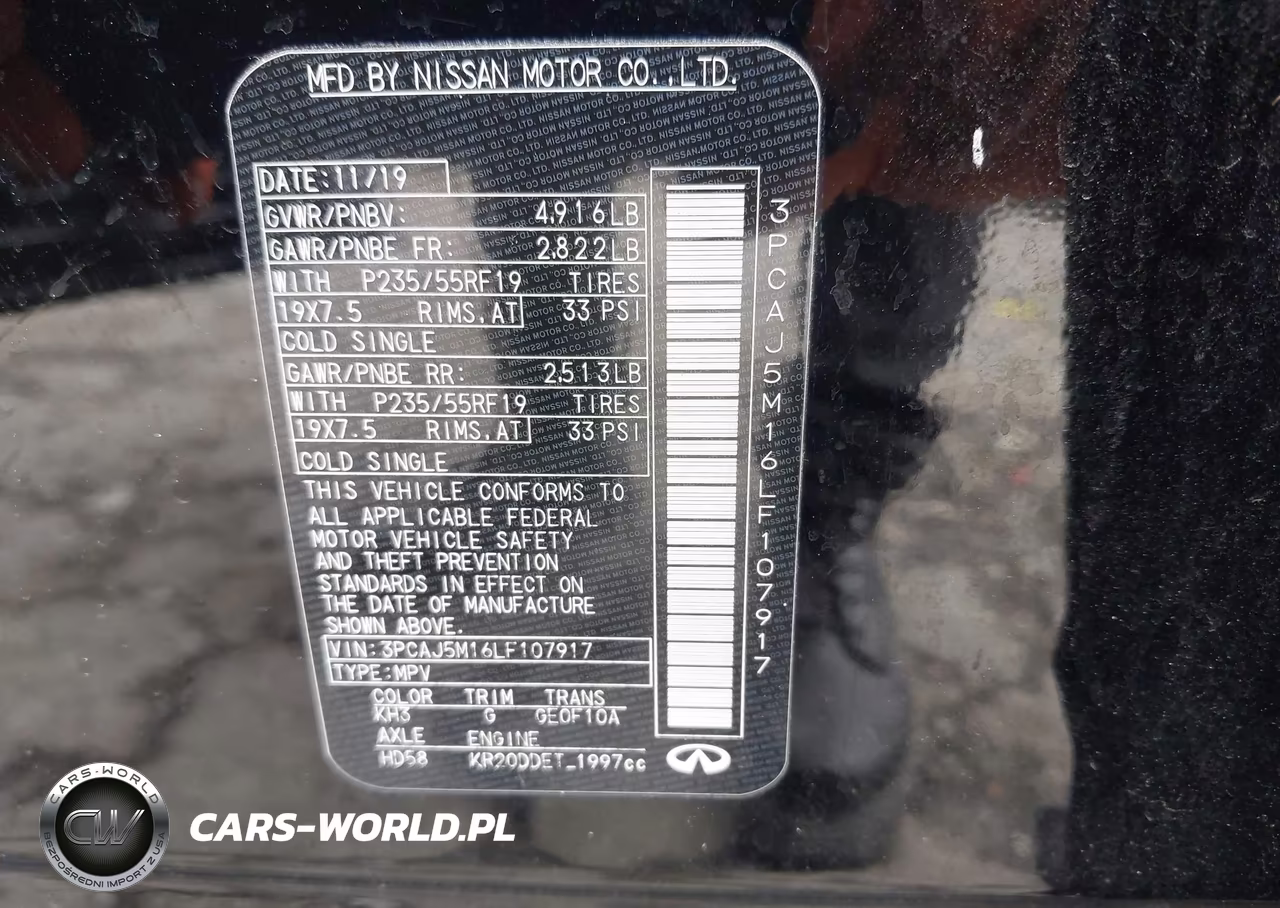 2020 Infiniti Qx50 Essential VIN:3PCAJ5M16LF107917 - 9