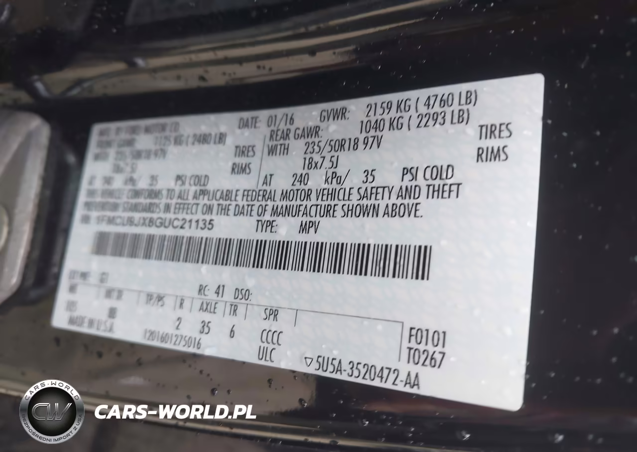2016 Ford Escape Titanium VIN:1FMCU9JX8GUC21135 - 9