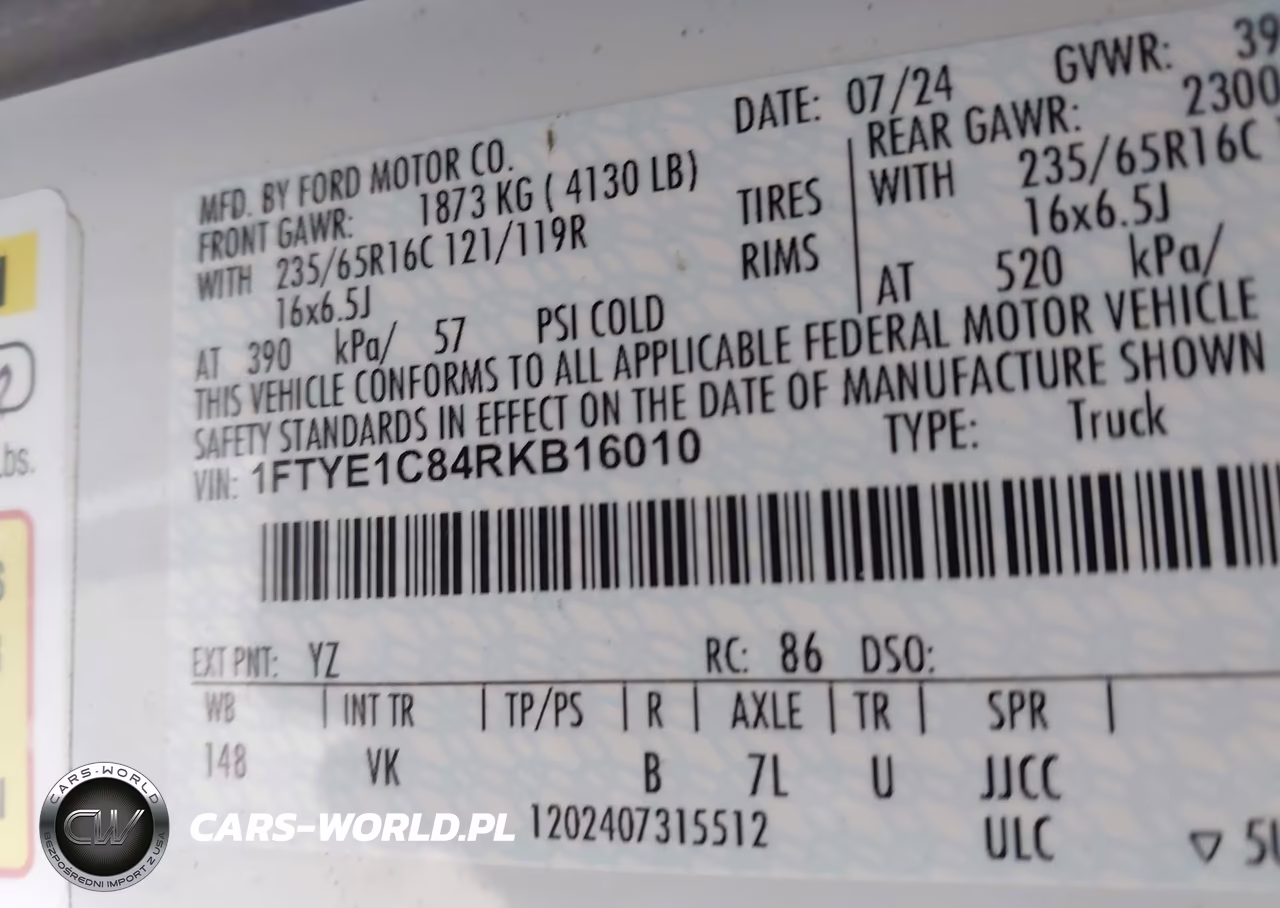 2024 Ford Transit-150 VIN:1FTYE1C84RKB16010 - 9