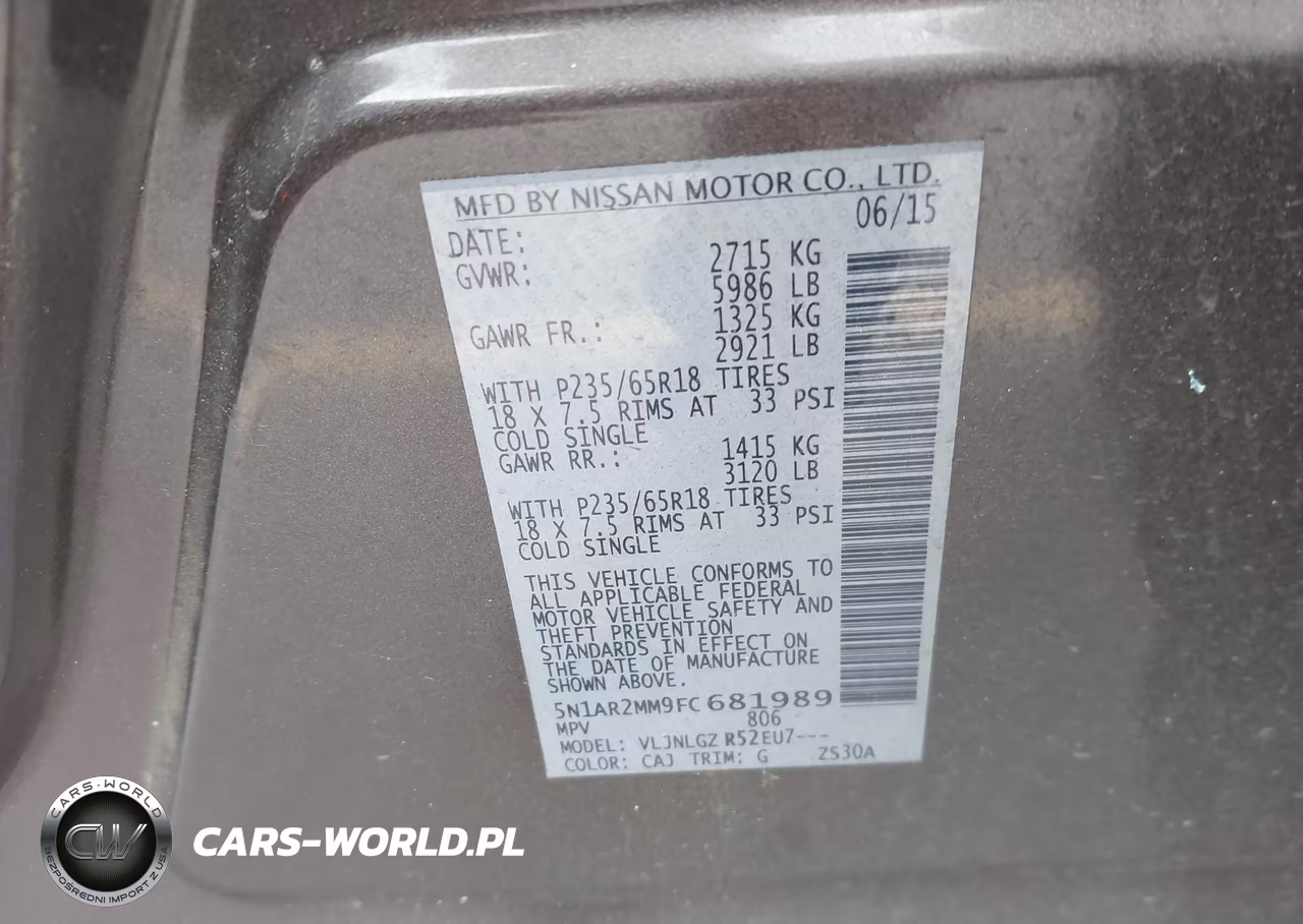 2015 Nissan Pathfinder Sl VIN:5N1AR2MM9FC681989 - 9