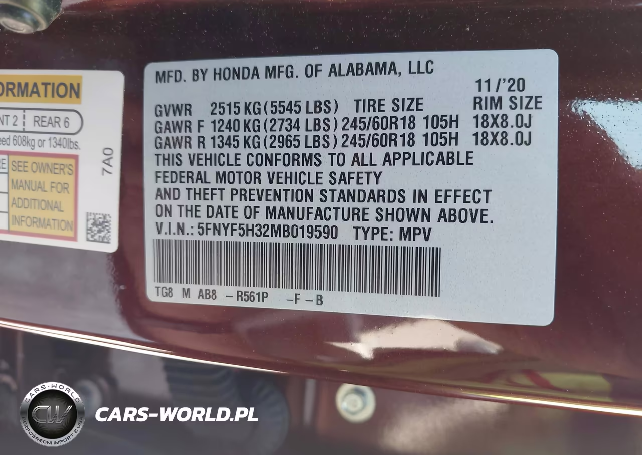 2021 Honda Pilot 2Wd Ex VIN:5FNYF5H32MB019590 - 9