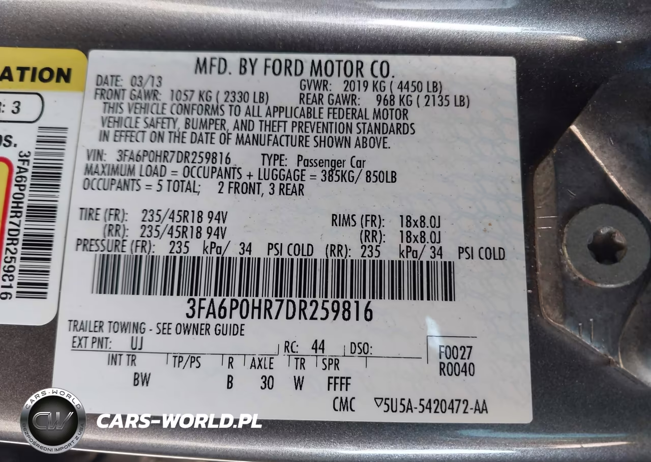 2013 Ford Fusion Se VIN:3FA6P0HR7DR259816 - 9