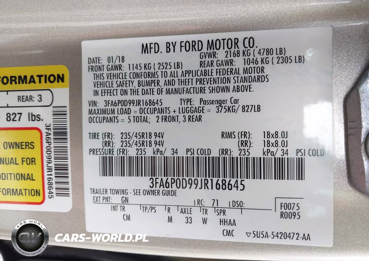 2018 Ford Fusion Titanium VIN:3FA6P0D99JR168645 - 9
