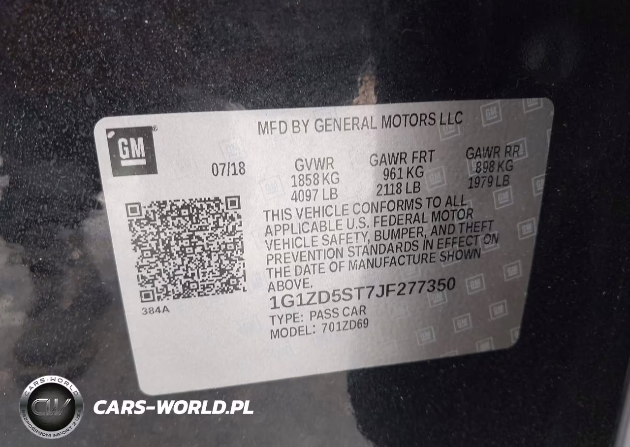 2018 Chevrolet Malibu Lt VIN:1G1ZD5ST7JF277350 - 9