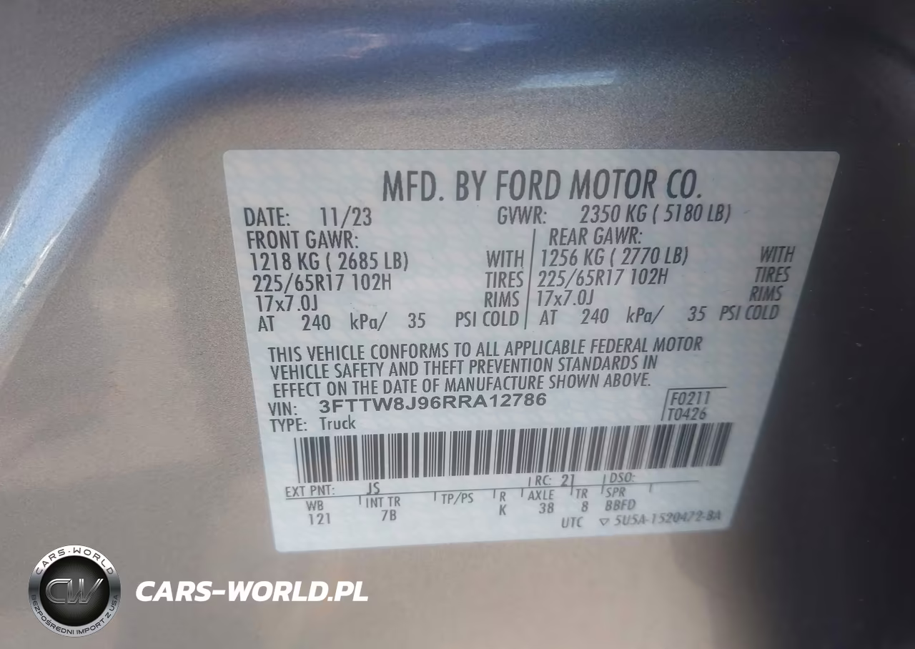2024 Ford Maverick Xlt VIN:3FTTW8J96RRA12786 - 9