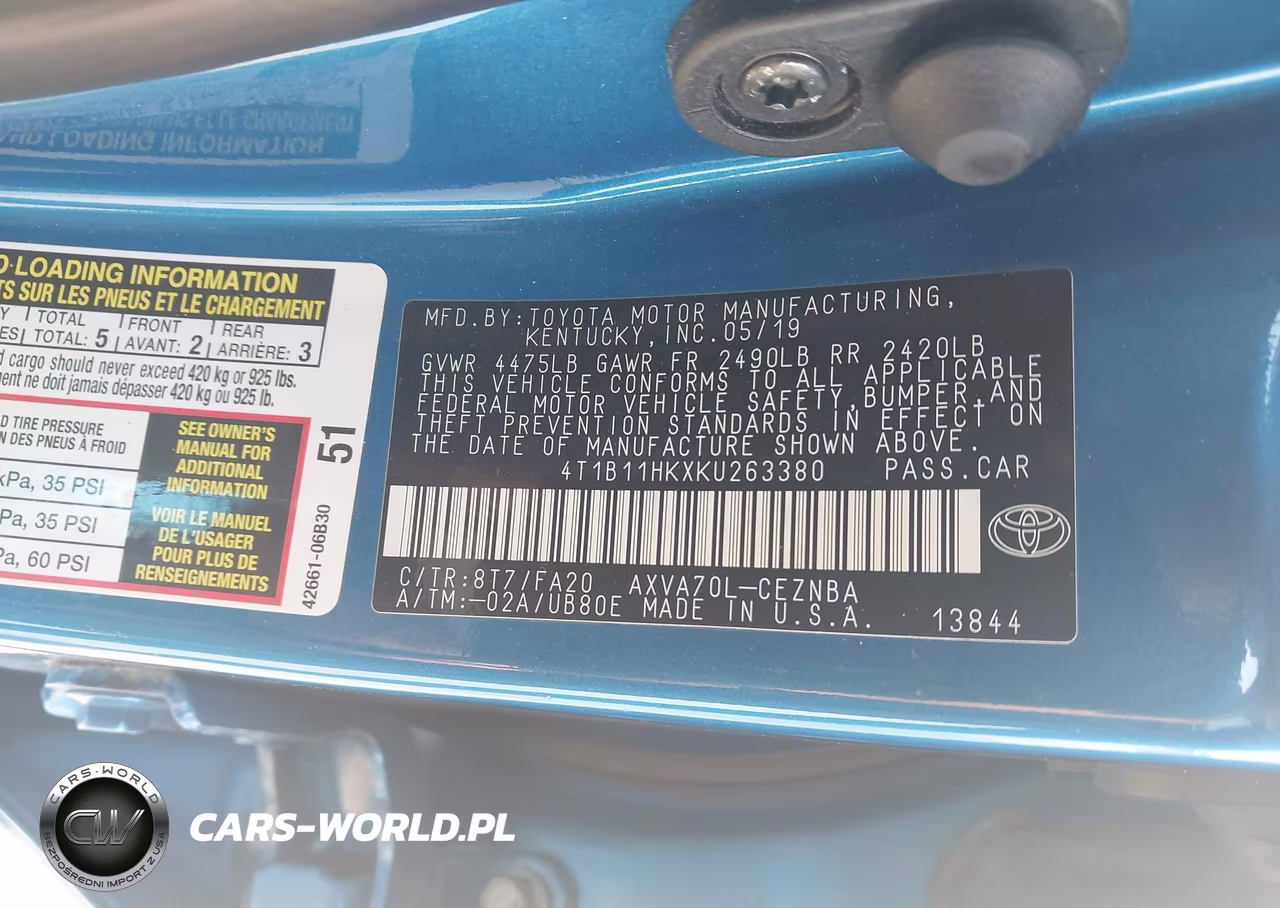 2019 Toyota Camry Le VIN:4T1B11HKXKU263380 - 9