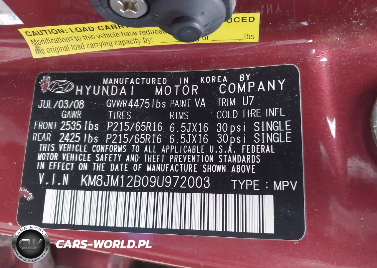 2009 Hyundai Tucson Gls VIN:KM8JM12B09U972003 - 9