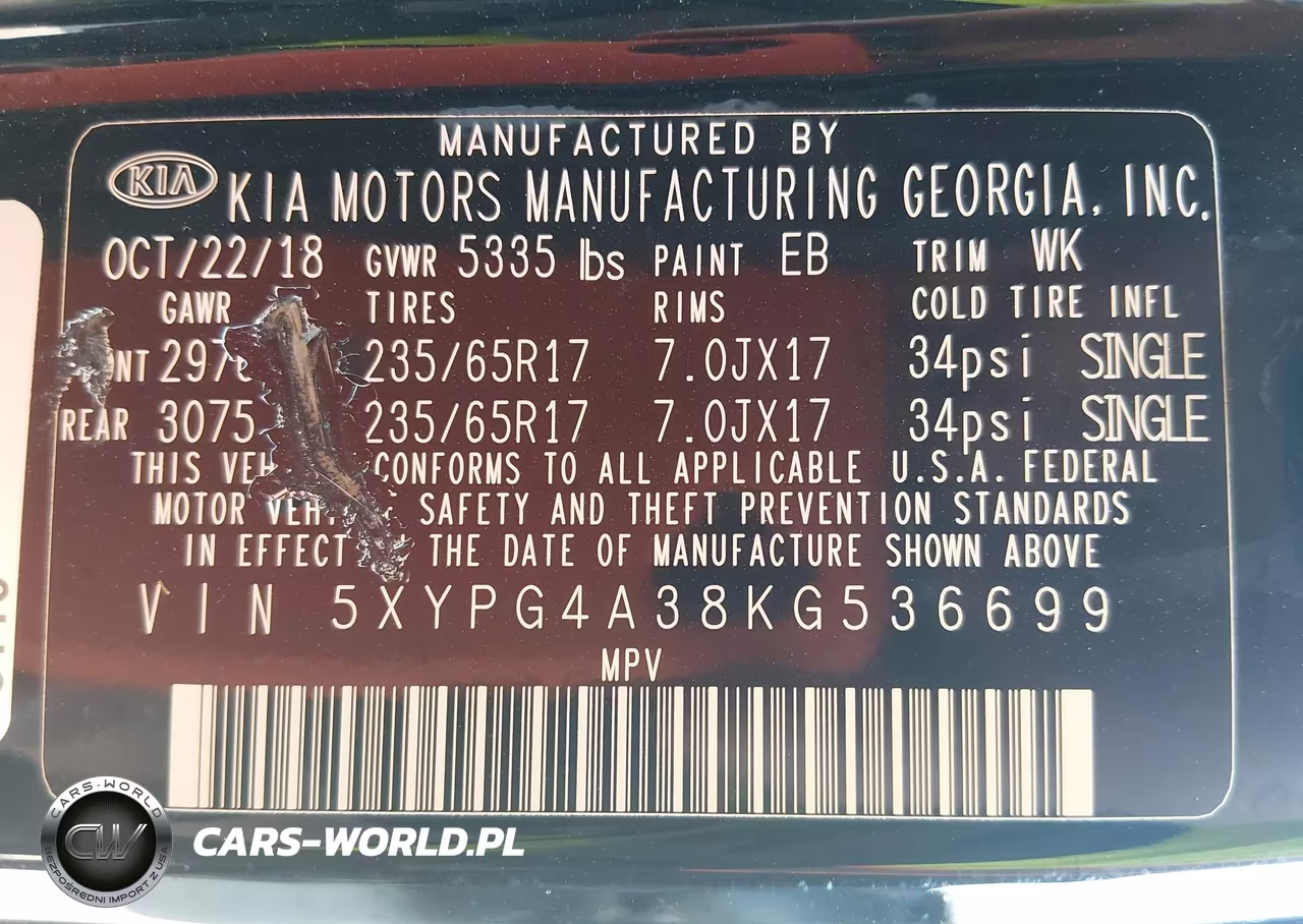 2019 Kia Sorento 2.4L L VIN:5XYPG4A38KG536699 - 9