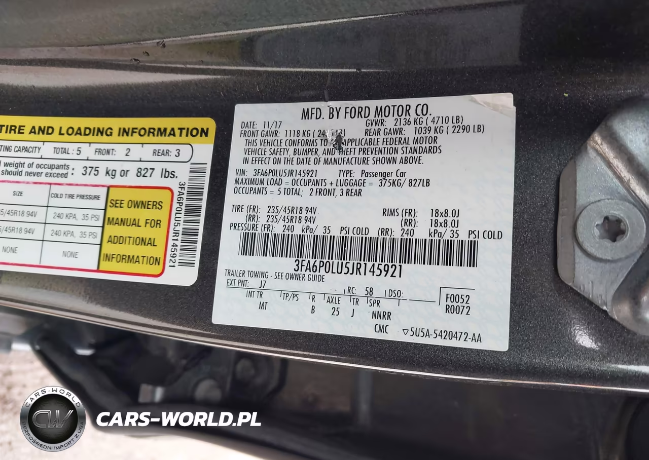 2018 Ford Fusion Hybrid Se VIN:3FA6P0LU5JR145921 - 9