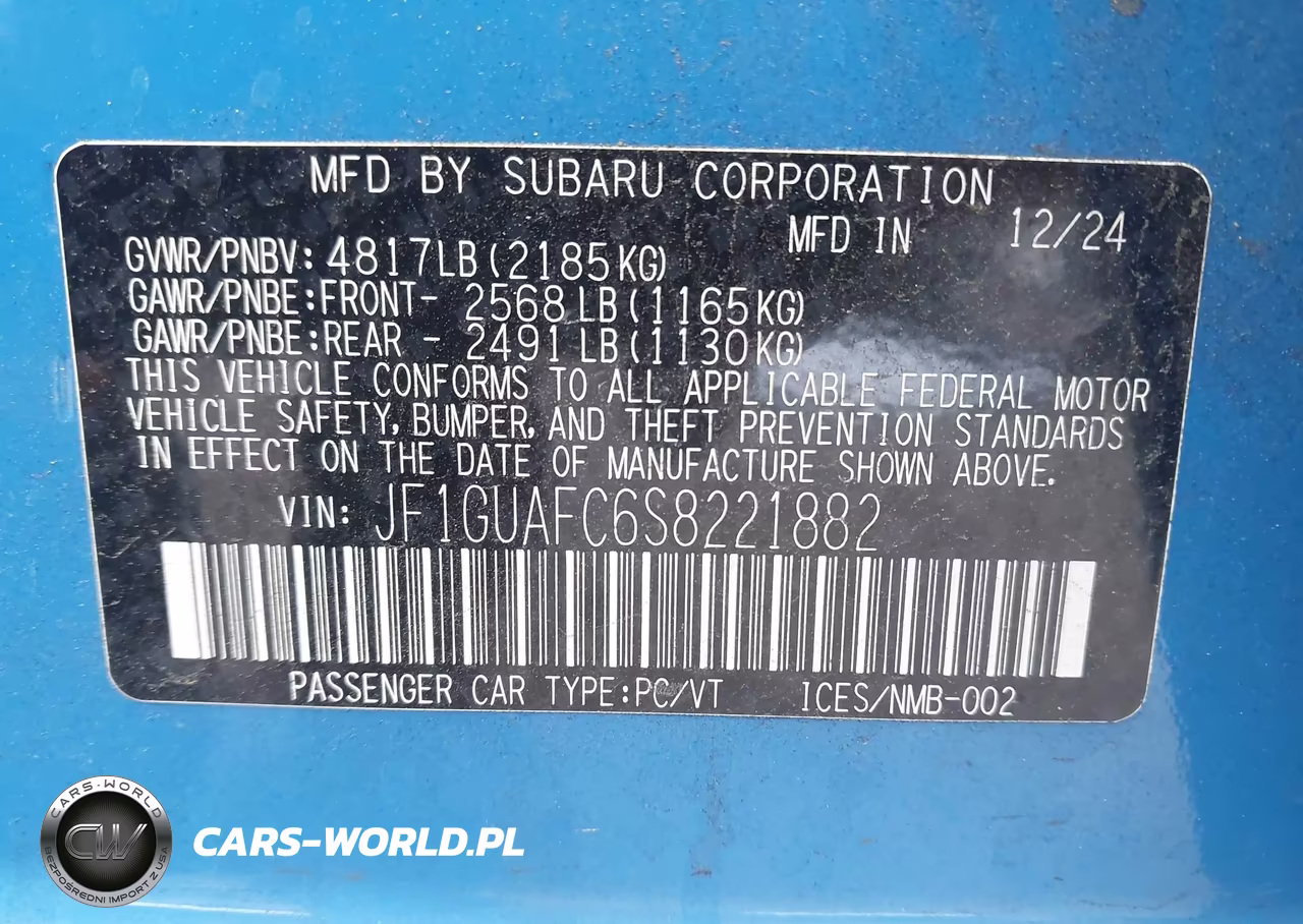 2025 Subaru Impreza Sport 5-Door VIN:JF1GUAFC6S8221882 - 9