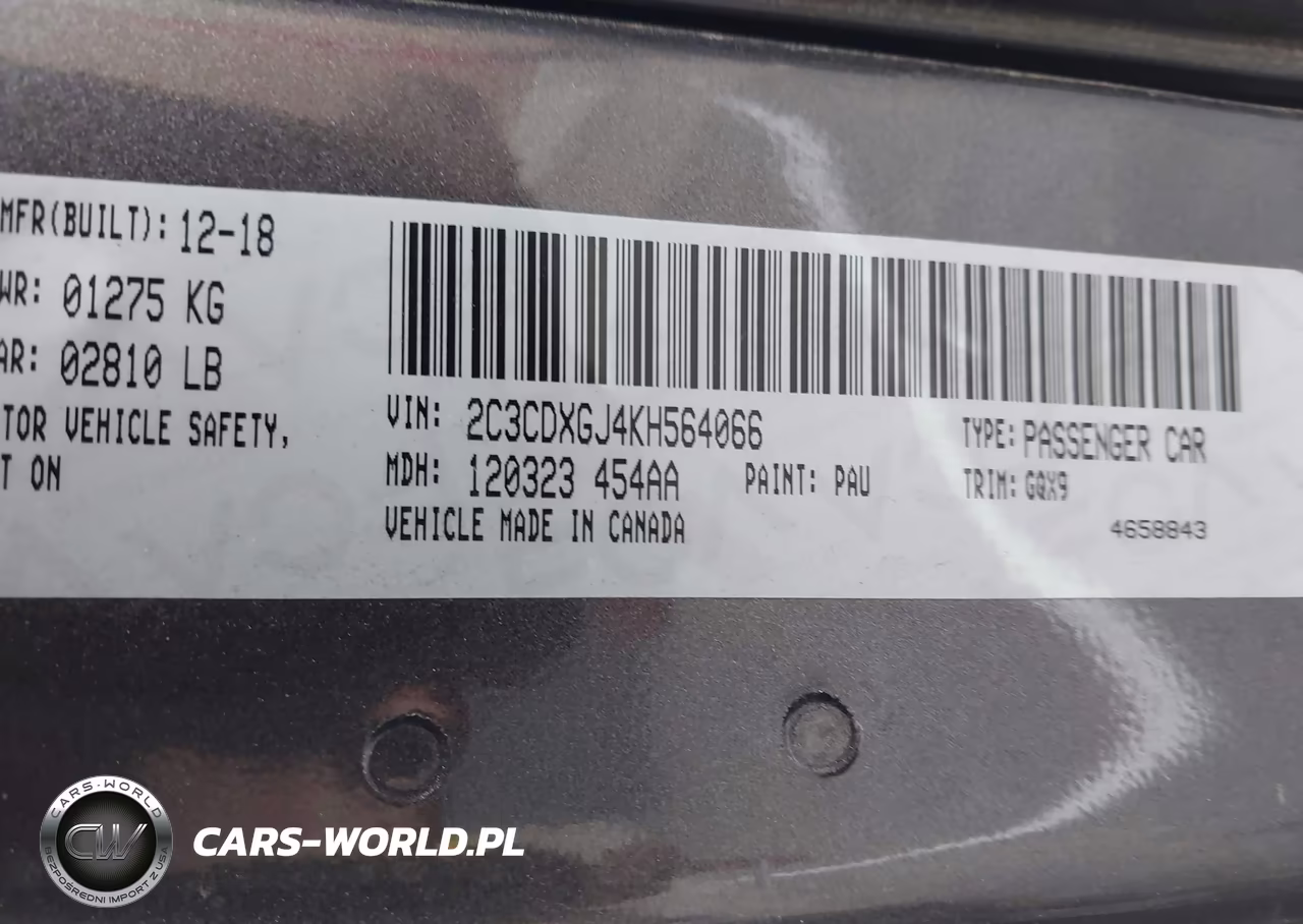 2019 Dodge Charger Scat Pack Rwd VIN:2C3CDXGJ4KH564066 - 9