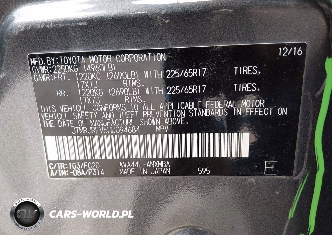 2017 Toyota Rav4 Hybrid Xle VIN:JTMRJREV5HD094684 - 9