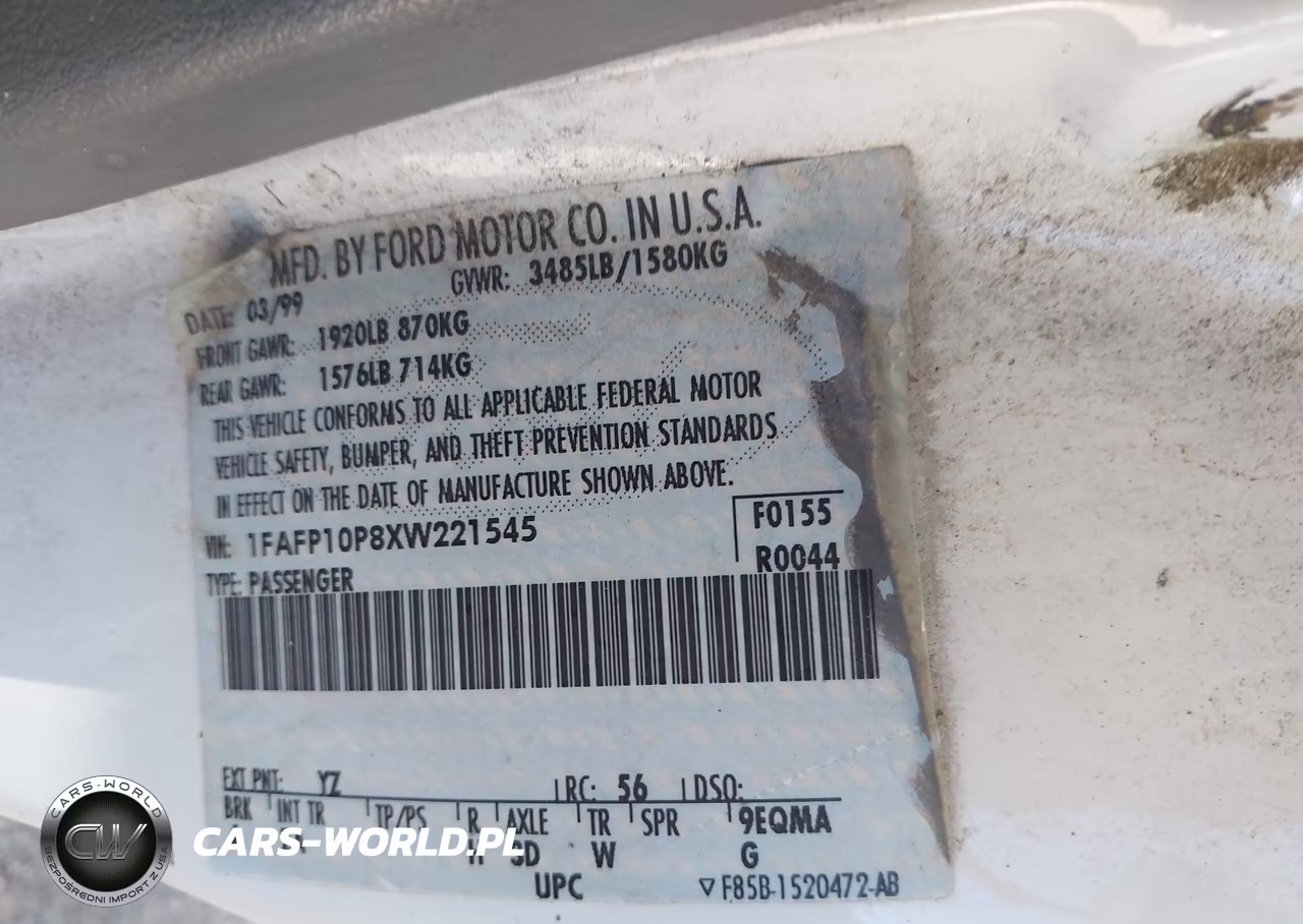 1999 Ford Escort Lx VIN:1FAFP10P8XW221545 - 9
