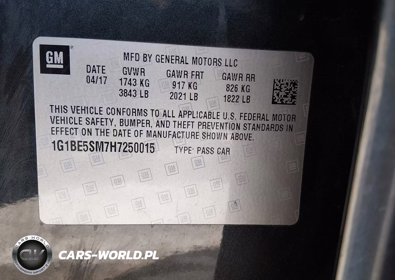 2017 Chevrolet Cruze Lt Auto VIN:1G1BE5SM7H7250015 - 9