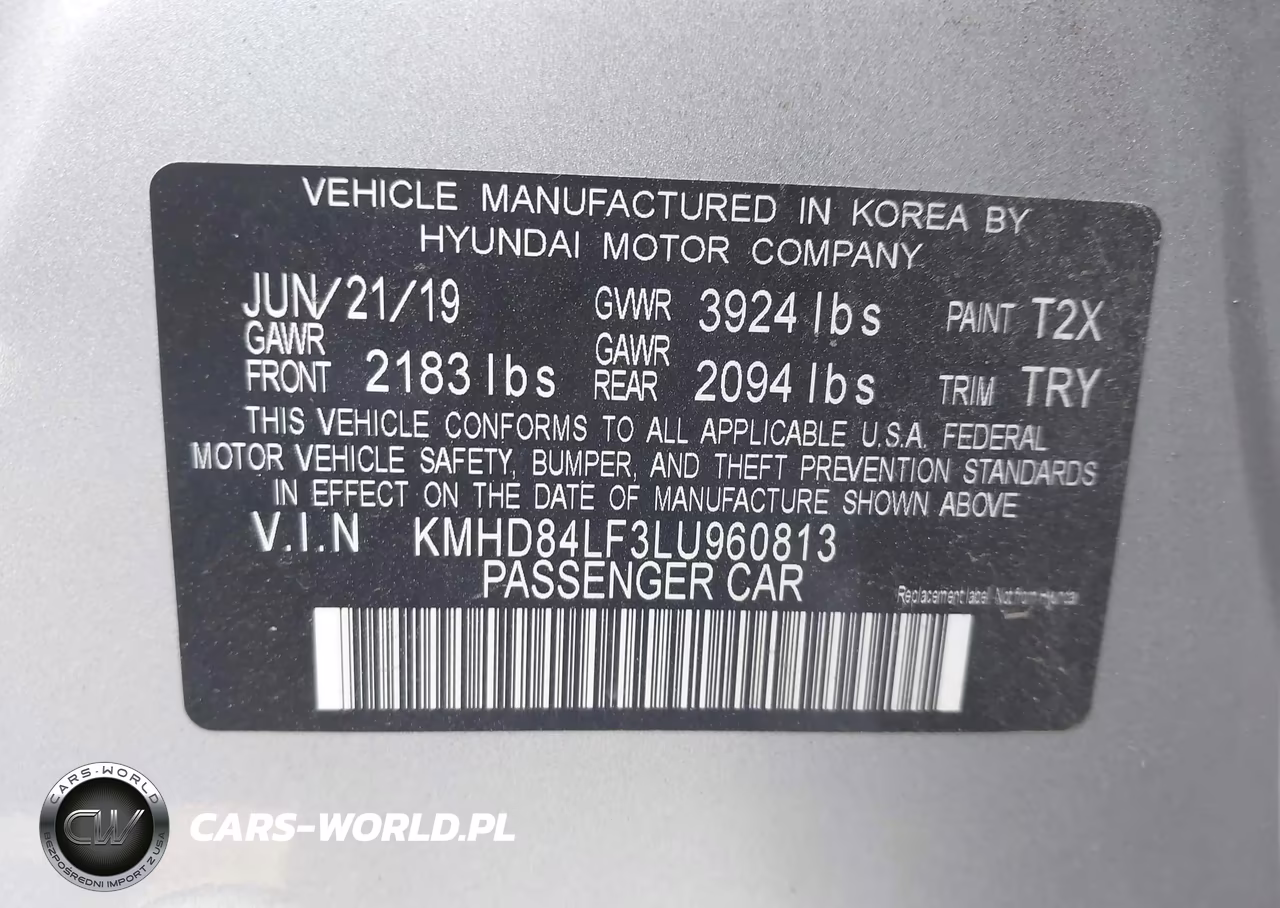 2020 Hyundai Elantra Limited VIN:KMHD84LF3LU960813 - 9