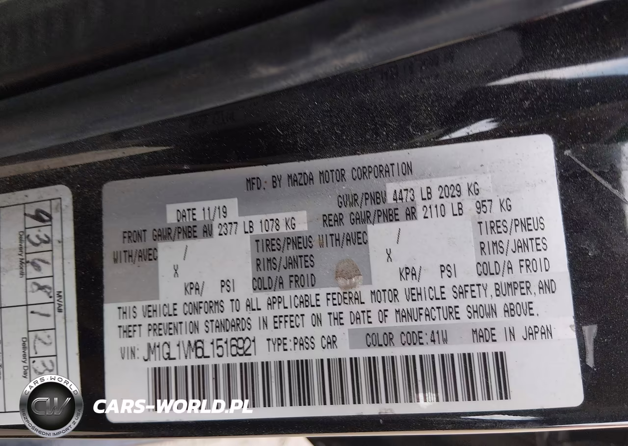 2020 Mazda Mazda6 Touring VIN:JM1GL1VM6L1516921 - 9