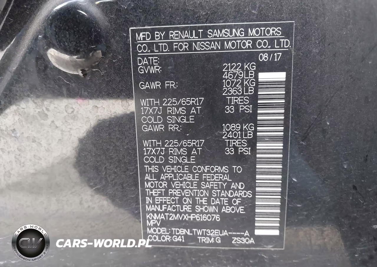 2017 Nissan Rogue Sv VIN:KNMAT2MVXHP616076 - 9