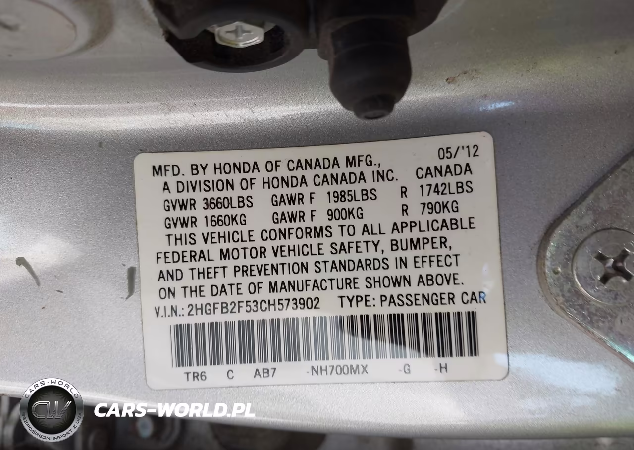 2012 Honda Civic Lx VIN:2HGFB2F53CH573902 - 9