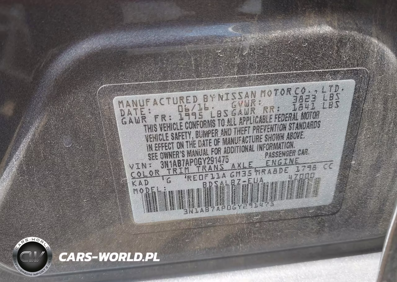 2016 Nissan Sentra S VIN:3N1AB7AP0GY291475 - 9
