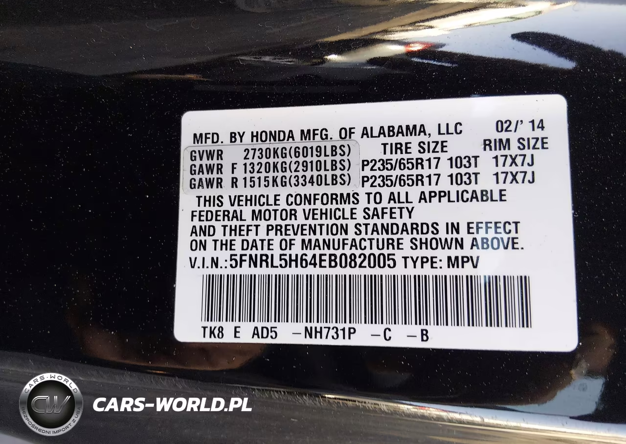 2014 Honda Odyssey Ex-L VIN:5FNRL5H64EB082005 - 9