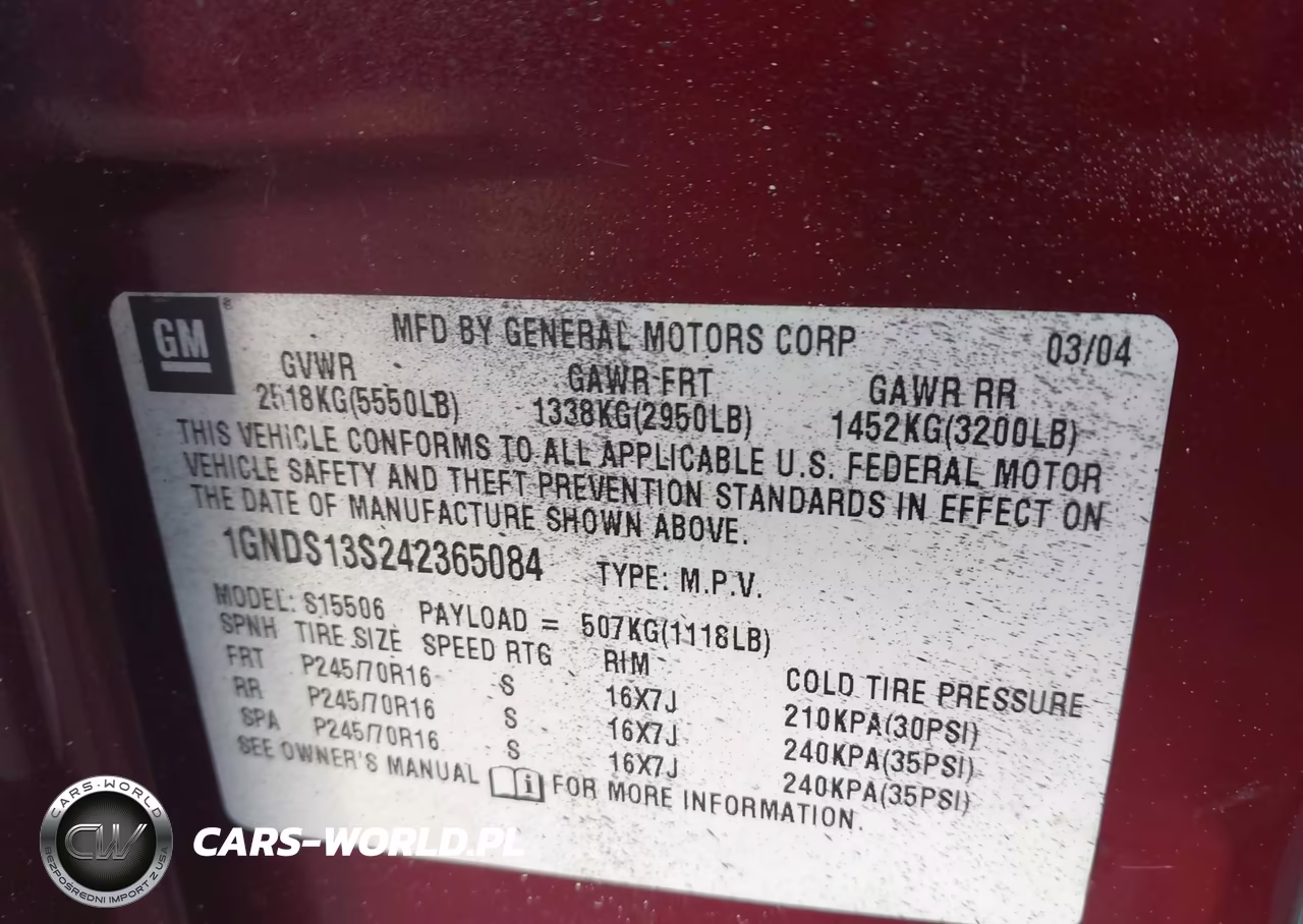 2004 Chevrolet Trailblazer Ls VIN:1GNDS13S242365084 - 9