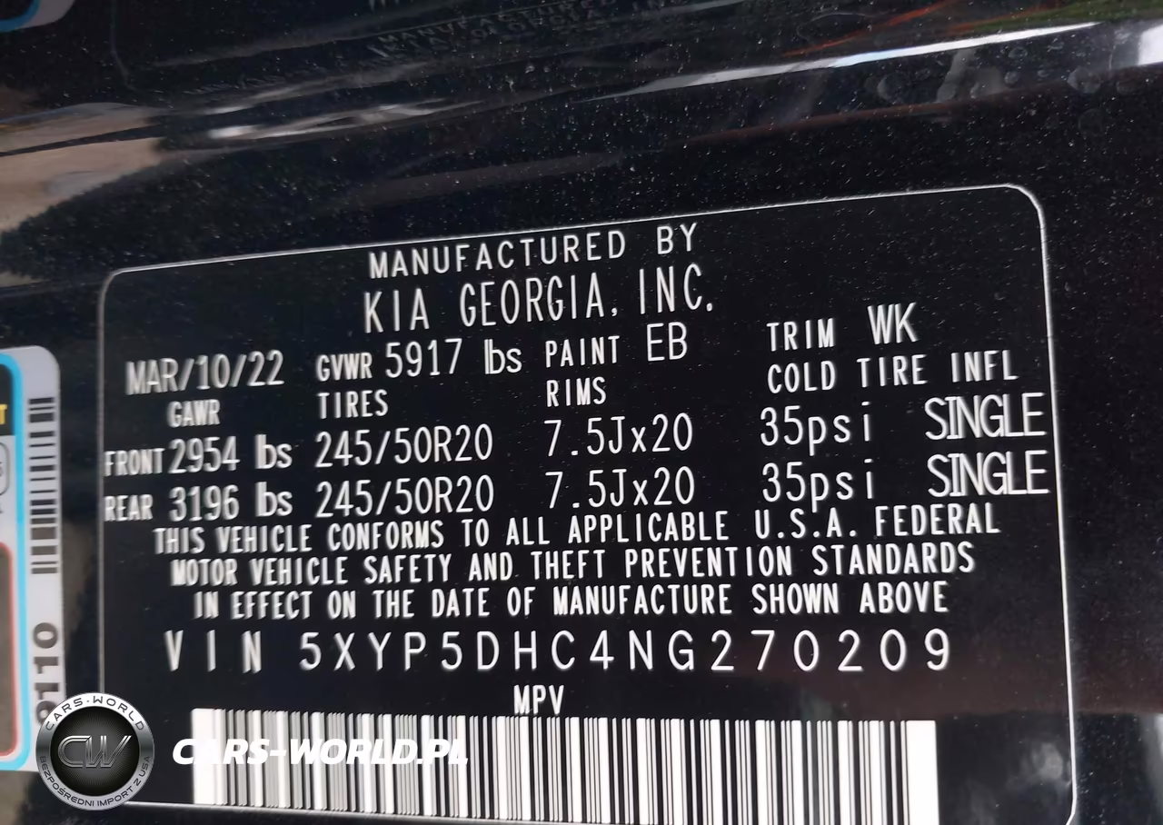 2022 Kia Telluride Sx VIN:5XYP5DHC4NG270209 - 9