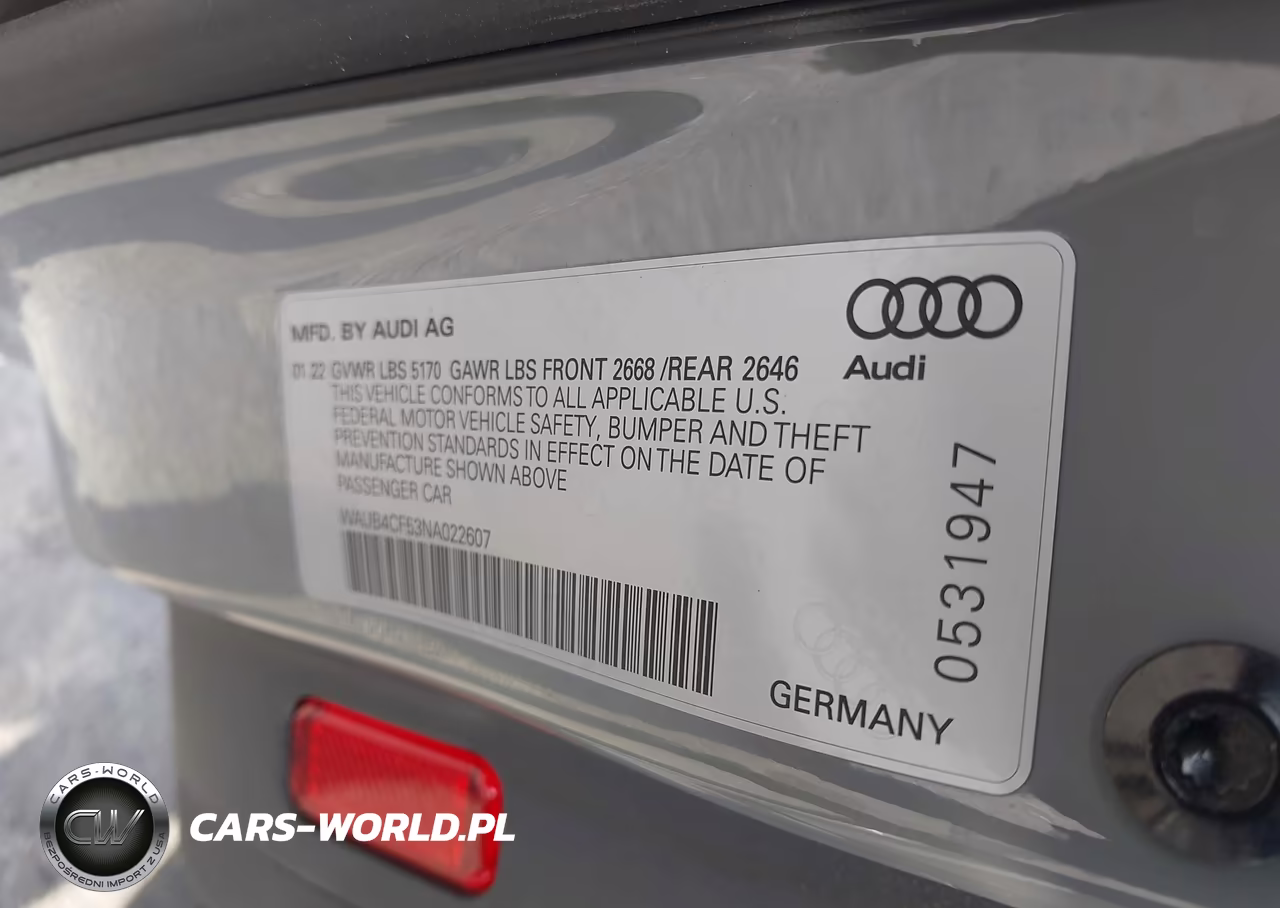 2022 Audi S5 Sportback Prestige Tfsi Quattro Tiptronic VIN:WAUB4CF53NA022607 - 9