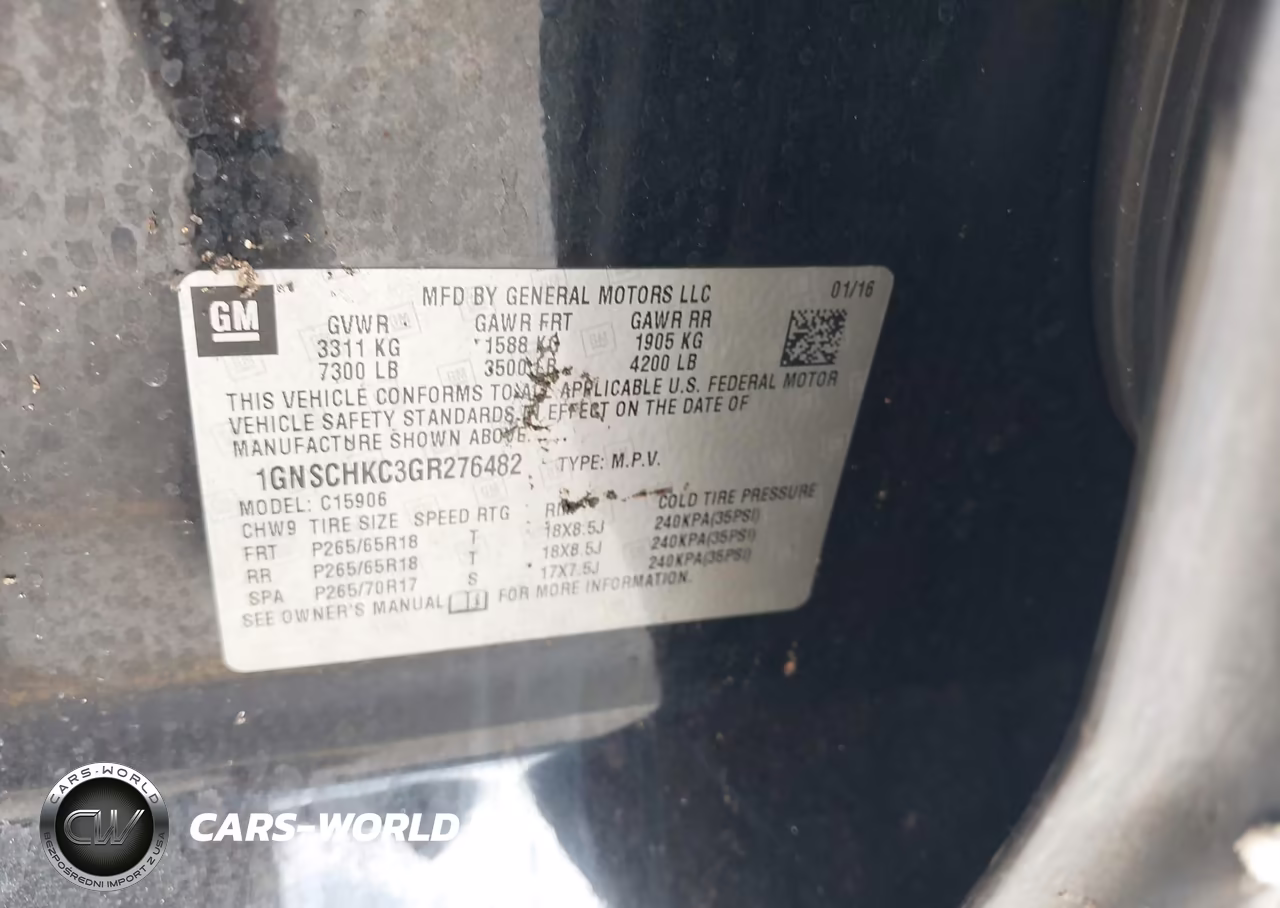 2016 Chevrolet Suburban Lt VIN:1GNSCHKC3GR276482 - 9