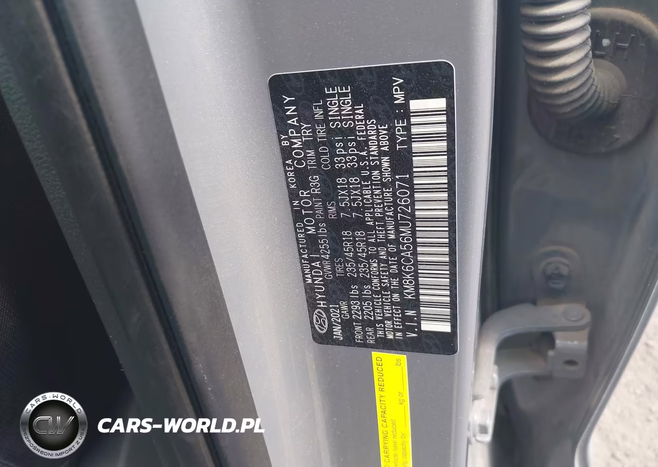 2021 Hyundai Kona Night VIN:KM8K6CA56MU726071 - 9