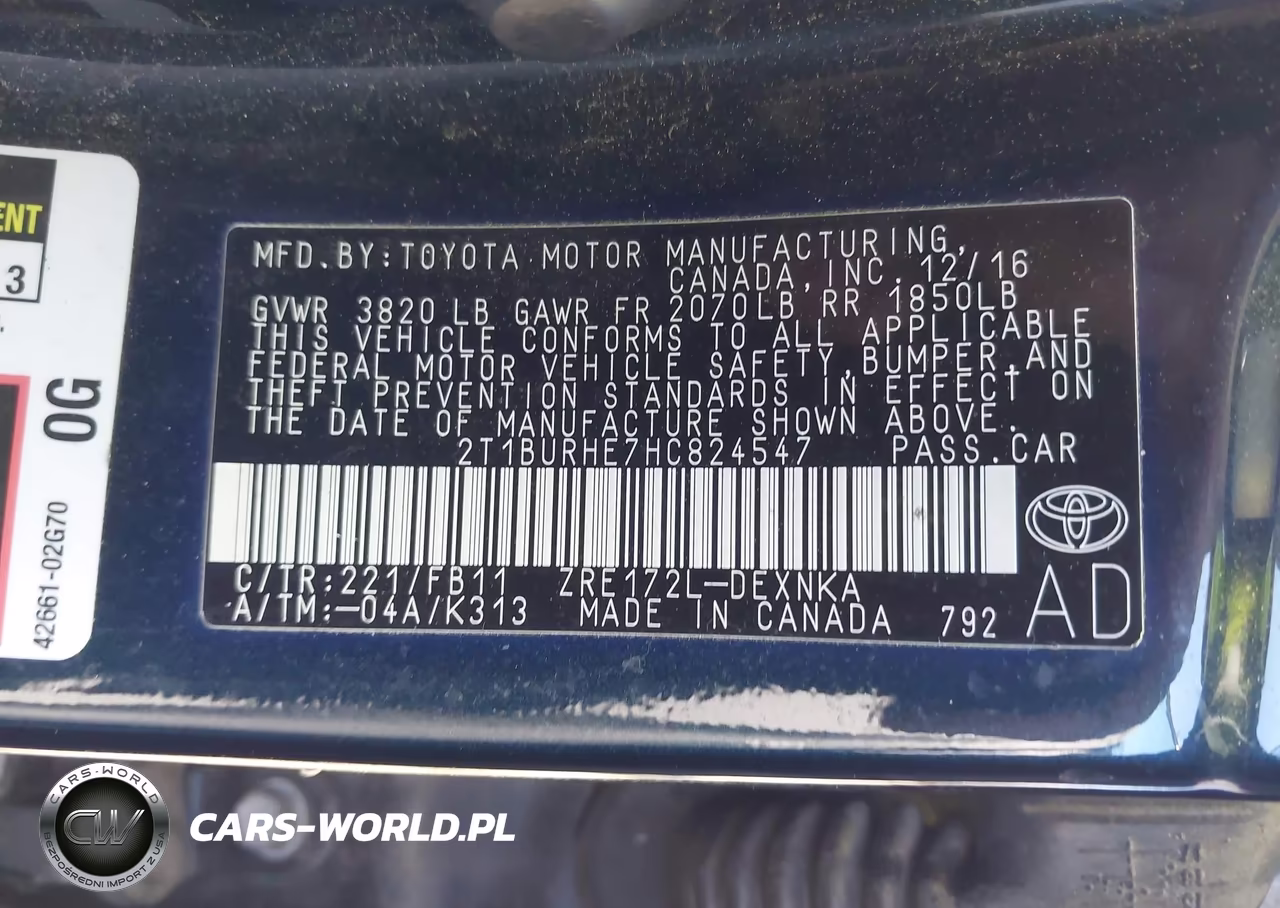 2017 Toyota Corolla Le VIN:2T1BURHE7HC824547 - 9