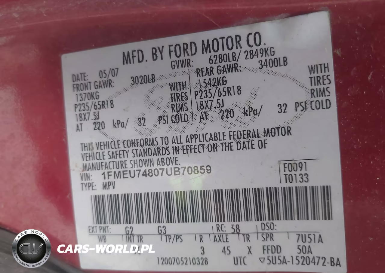 2007 Ford Explorer Eddie Bauer VIN:1FMEU74807UB70859 - 9